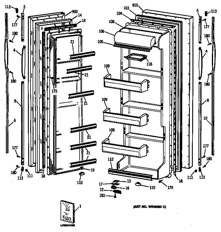 Hotpoint CSX20EASBWH doors diagram