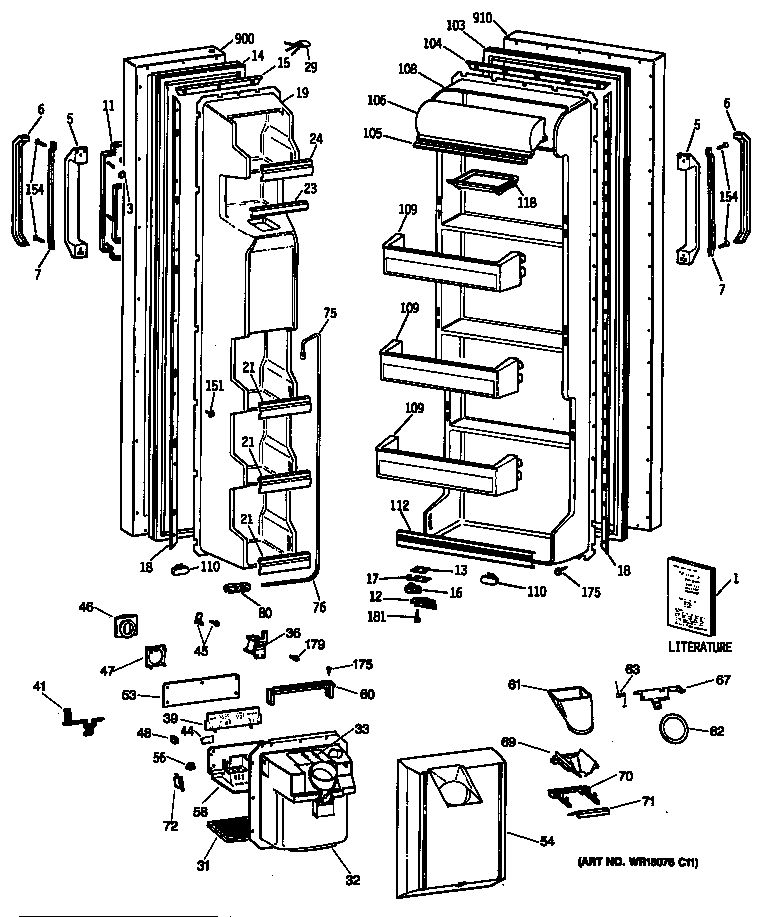 Hotpoint CSX22BRSBWH doors diagram