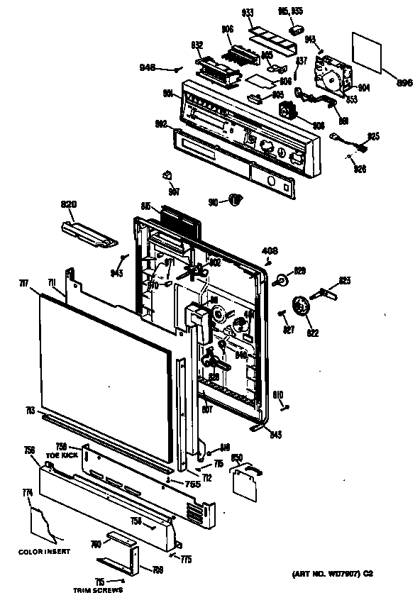 Hotpoint HDA430V-60WW door diagram