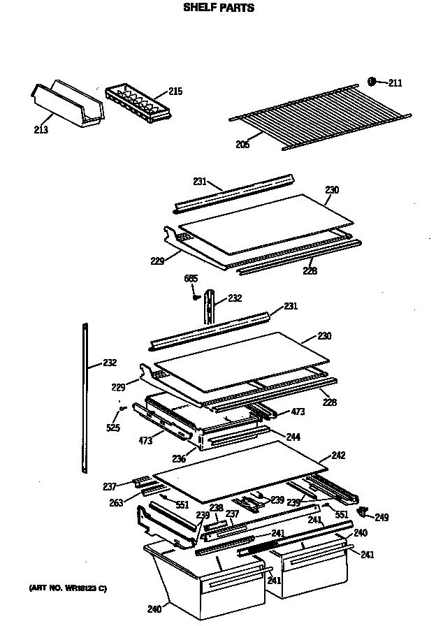 Hotpoint CTX24GASKRWH shelf parts diagram