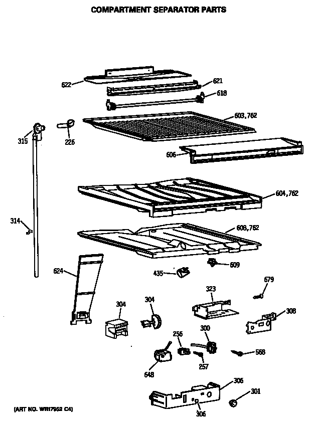 Hotpoint CTX24GASKRWH compartment separator parts diagram