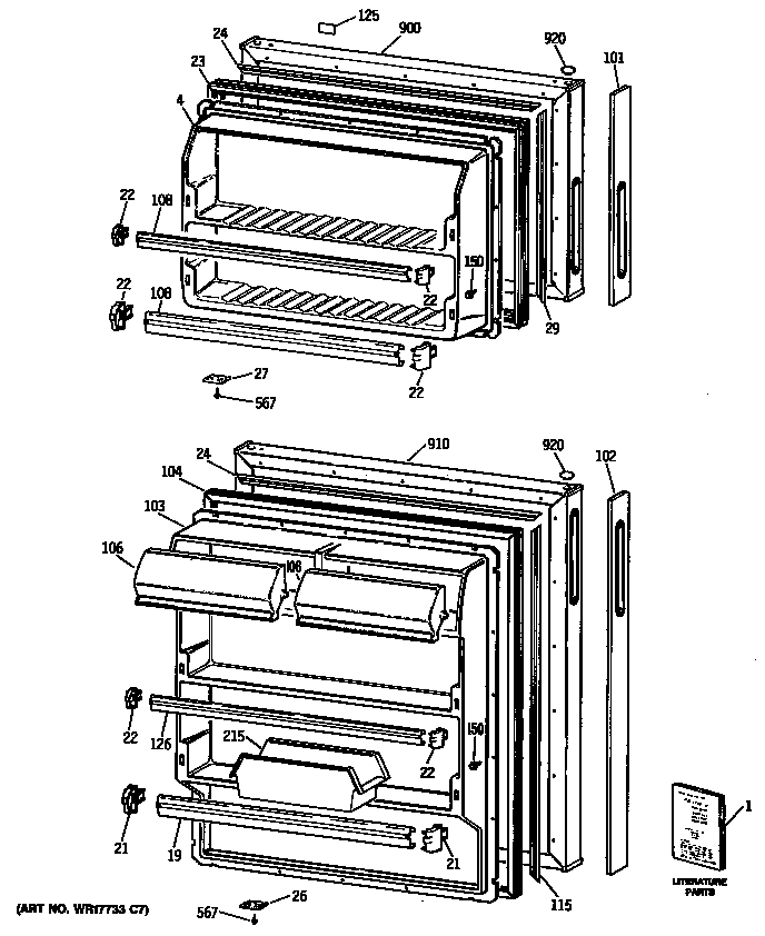 Hotpoint CTH16BYSKRWH doors diagram