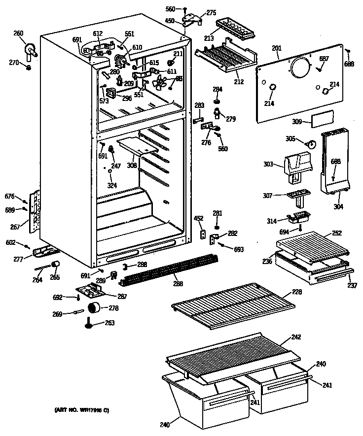 Hotpoint CTH16BYSKRWH cabinet diagram