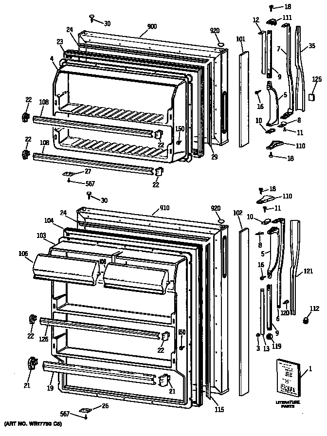 Hotpoint CTX16CASJLAD doors diagram
