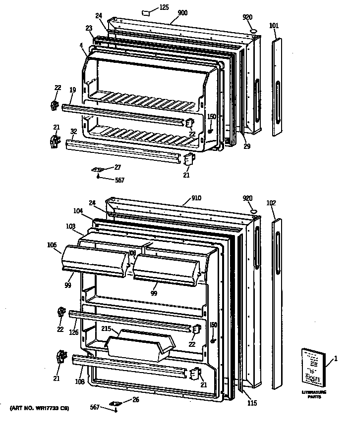 Hotpoint CTX14EYSJRAD doors diagram