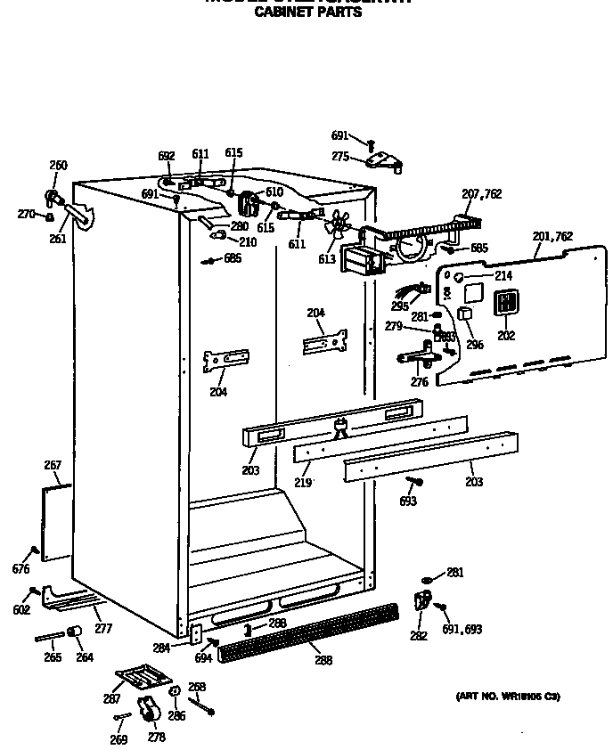 Hotpoint CTE24GASLRWH cabinet parts diagram