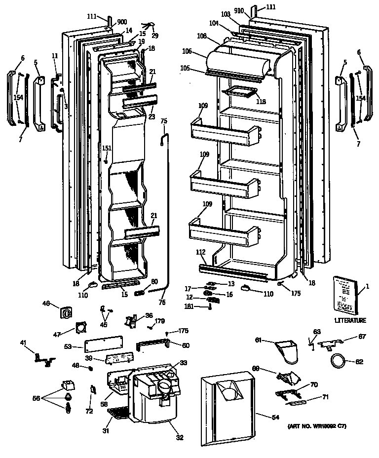 Hotpoint CSC24GRSBAD doors diagram