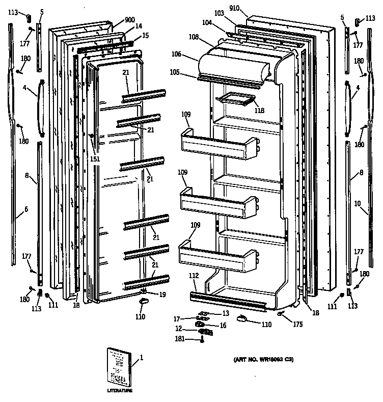 Hotpoint CSX22GASMAD doors diagram