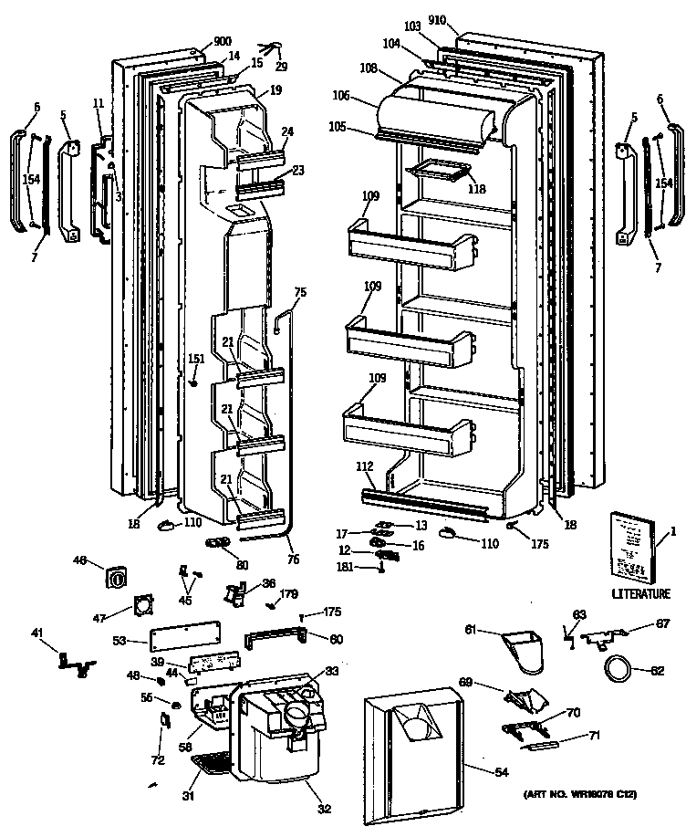 Hotpoint CSX22KWSMWH doors diagram