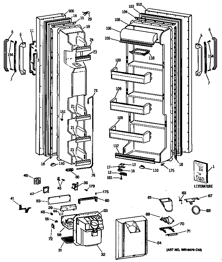 Hotpoint CSX20KWTAWH doors diagram