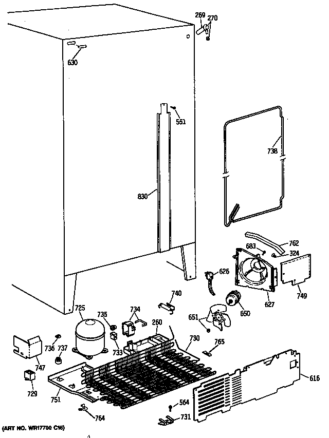 Hotpoint CSX20GASMAD unit diagram