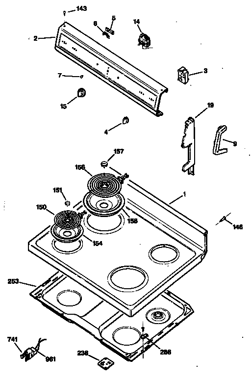 Hotpoint RB526S2 cooktop diagram