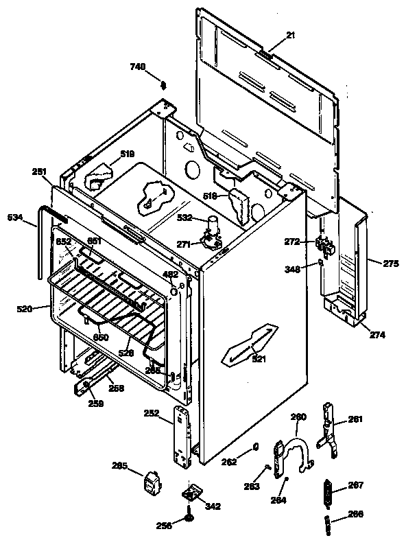 Hotpoint RB526S2 oven diagram