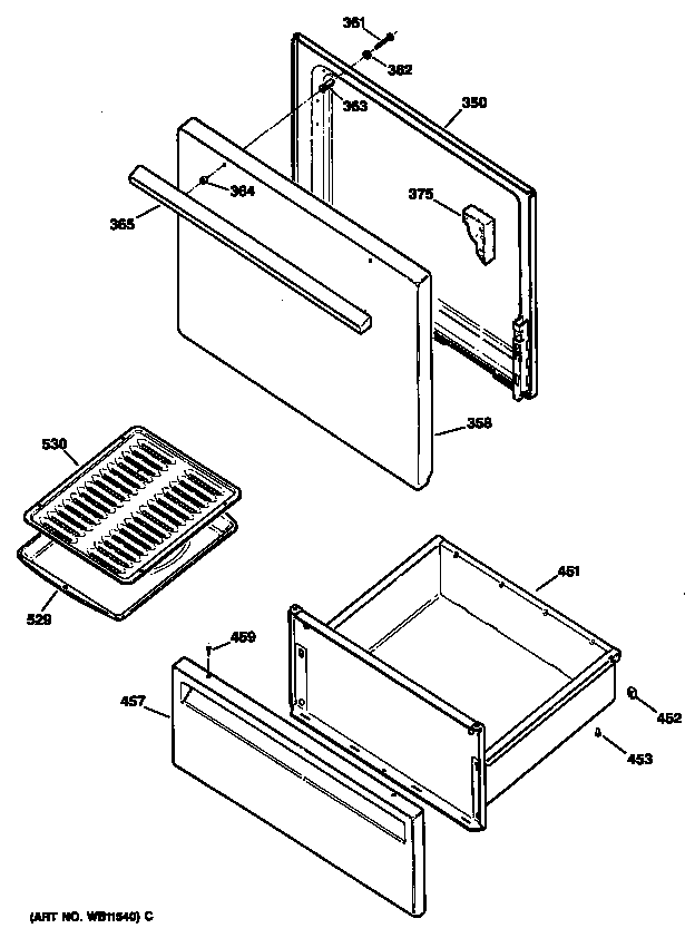 Hotpoint RB526S2 door diagram