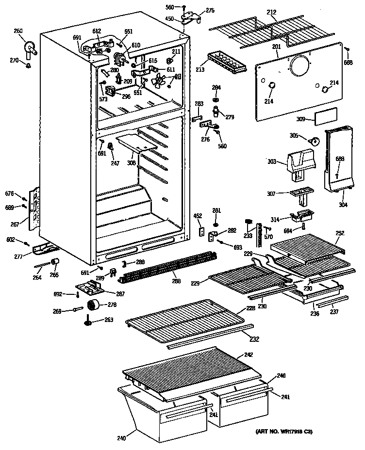 Hotpoint CTE16EYSJRWH cabinet diagram