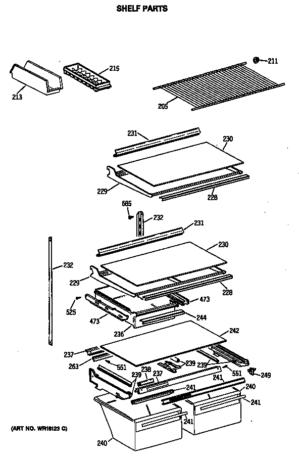Hotpoint CTX21GASMRWH shelf parts diagram