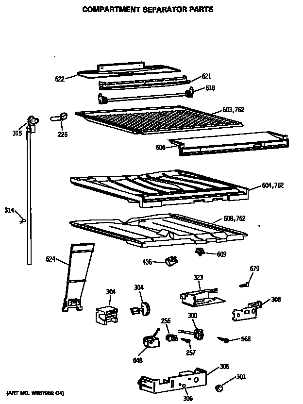 Hotpoint CTX21GASMRWH compartment separator parts diagram