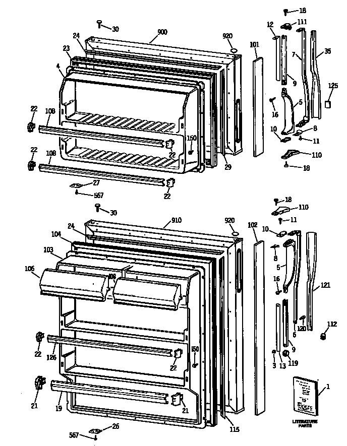 Hotpoint CTX14CASJLWH doors diagram