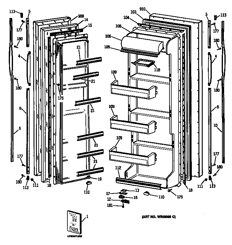 Hotpoint CSX22GASBWH doors diagram