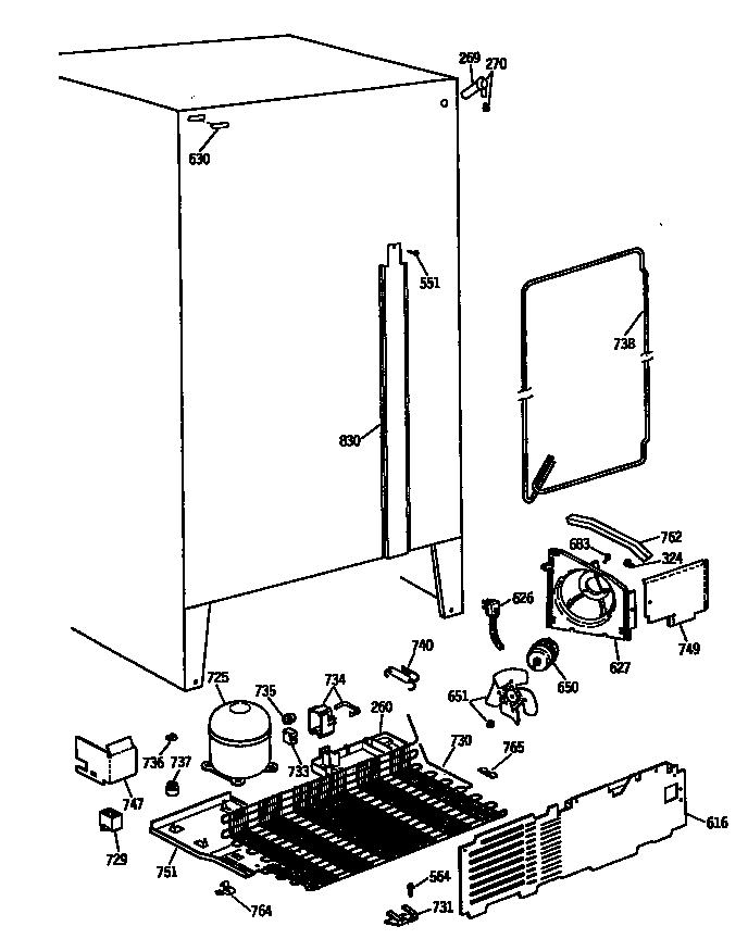 Hotpoint CSX22GASBWH unit diagram