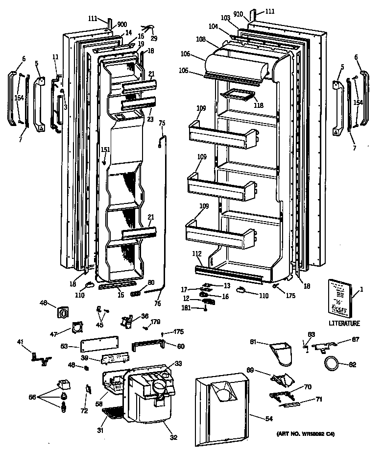 Hotpoint CSX24GRSBAD doors diagram