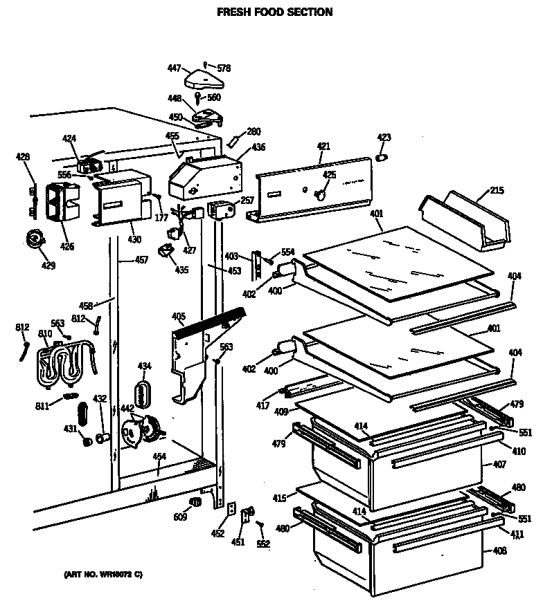 Hotpoint CSX24GRSBAD fresh food section diagram