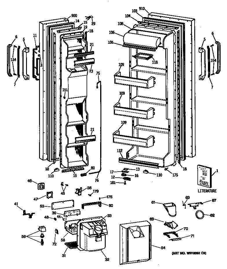 Hotpoint CSX24KWSBAD doors diagram
