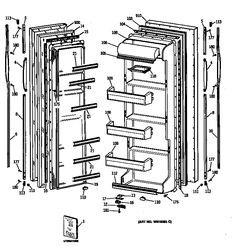 Hotpoint CSC20GASBAD doors diagram