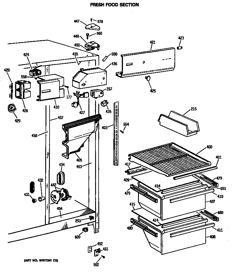 Hotpoint CSC20EASBAD fresh food section diagram