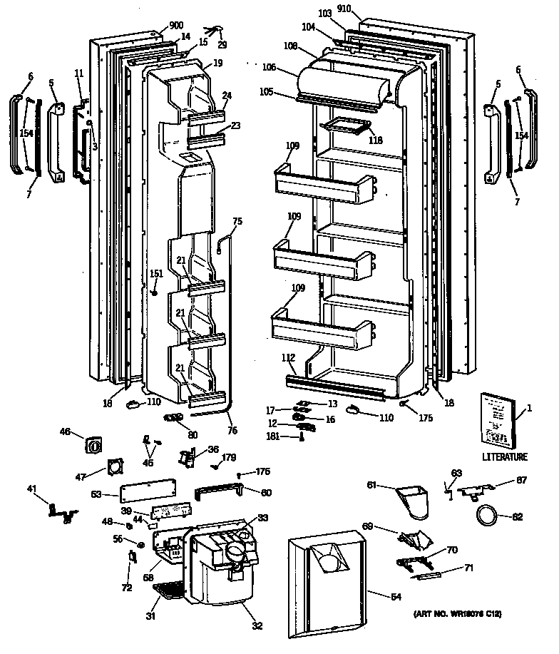 Hotpoint CSC22GRSBWH doors diagram