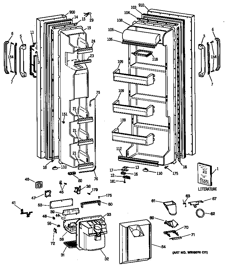 Hotpoint CSX22BRSMWH doors diagram