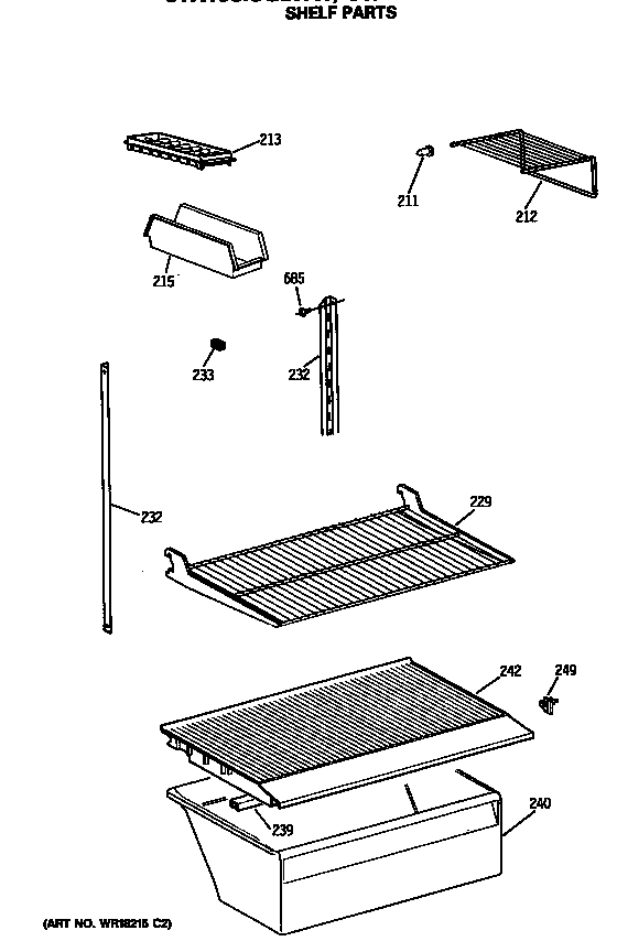 Hotpoint CTX18CASGRAD shelf parts diagram