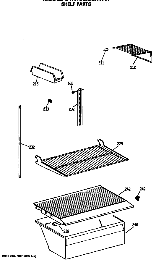 Hotpoint CTX18CISERWW shelf parts diagram