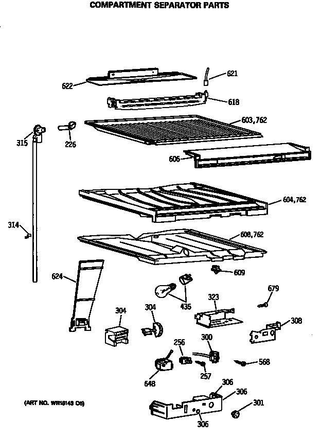 Hotpoint CTX18CISERWW compartment separator parts diagram