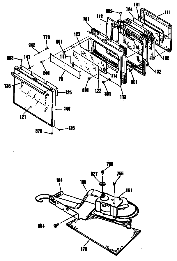 Hotpoint RK736GP5BG door/lock diagram