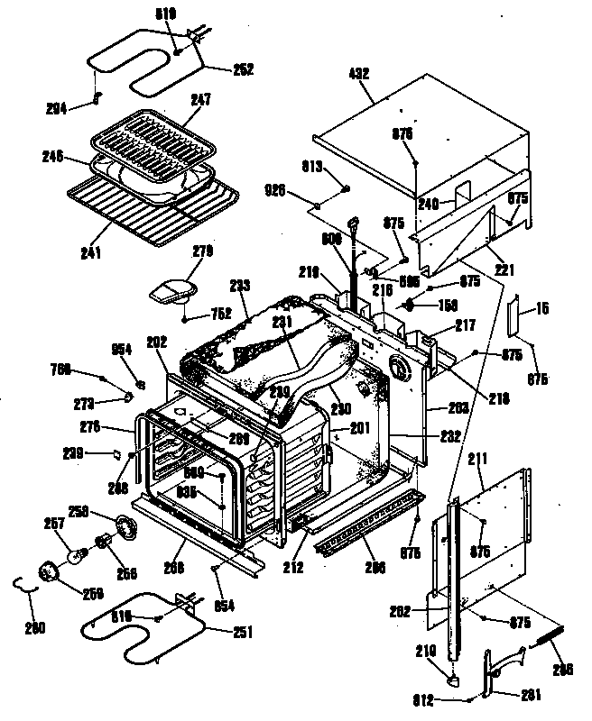 Hotpoint RK524GP3BG oven diagram