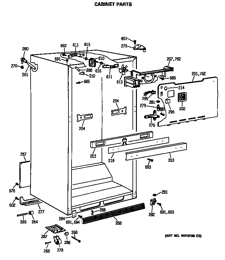 Hotpoint CTX18EASARHA cabinet parts diagram