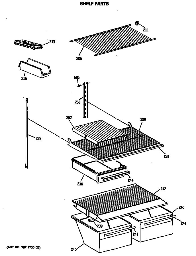 Hotpoint CTX18EASARHA shelf parts diagram