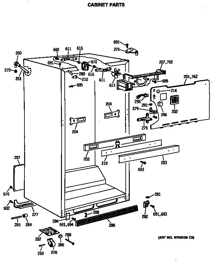 Hotpoint CTX18CASARAD cabinet parts diagram