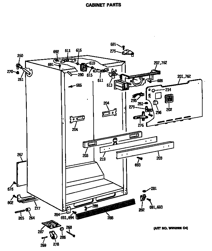 Hotpoint CTX18LASARWH cabinet parts diagram
