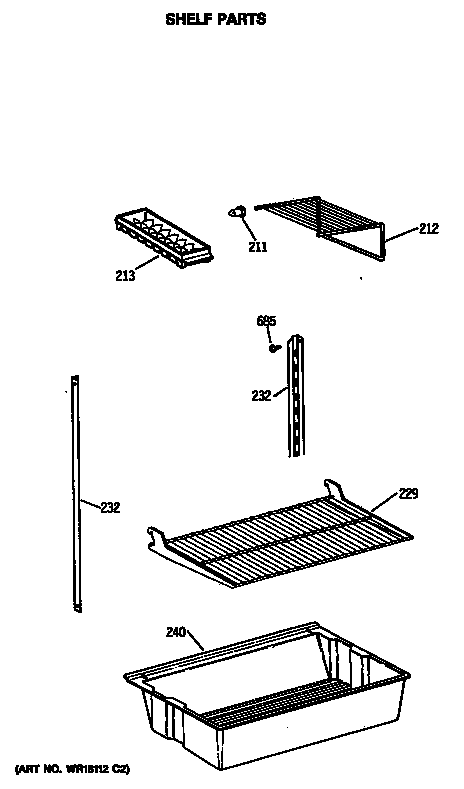 Hotpoint CTX18LASARWH shelf parts diagram