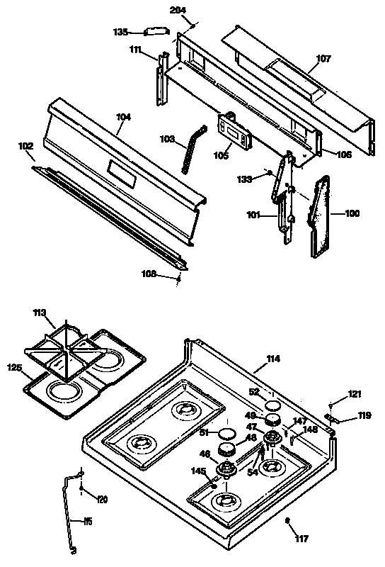 Hotpoint RGB527ET1 cooktop diagram