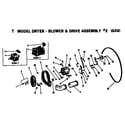 Hotpoint DLB6850TM blower and drive assembly diagram