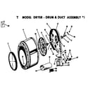 Hotpoint DLB6850TM drum and duct assembly diagram