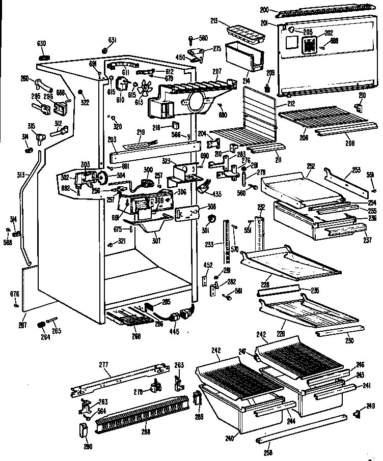 Hotpoint CTF17EBCR cabinet diagram