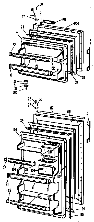 Hotpoint CTF15CBCR doors diagram