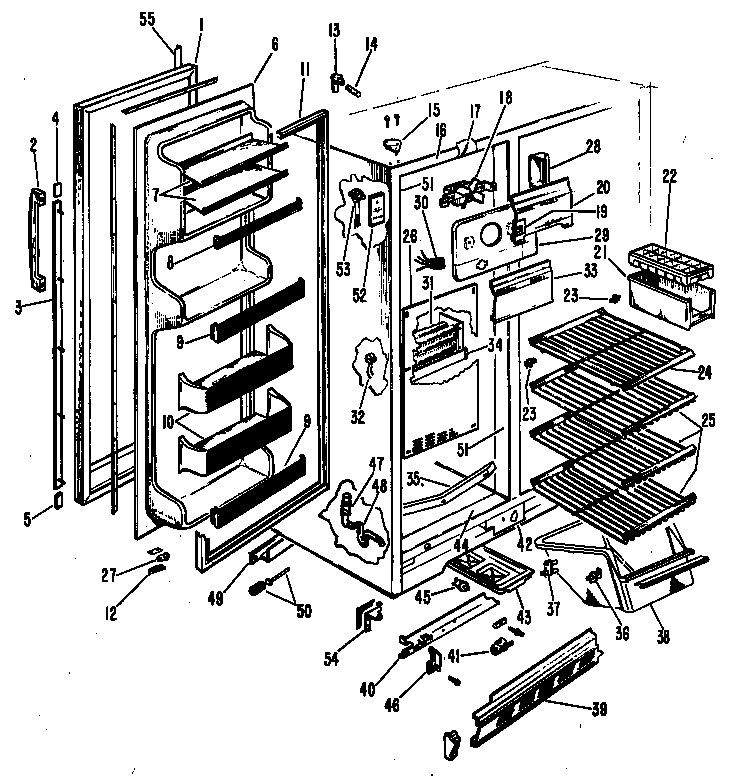 Hotpoint CSF24EMR shelves diagram