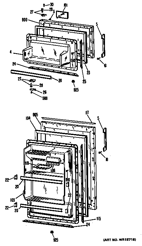 Hotpoint CTA14CCBL doors diagram