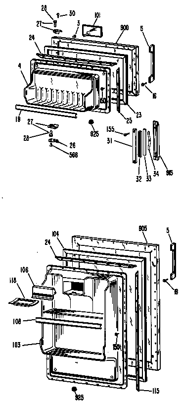 Hotpoint CTA12CCBR doors diagram