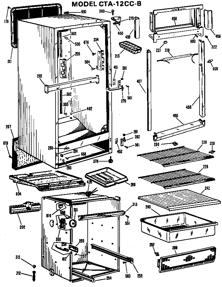 Hotpoint CTA12CCBR cabinet diagram